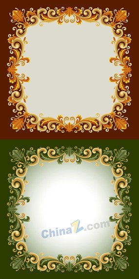 复古花纹边框矢量设计